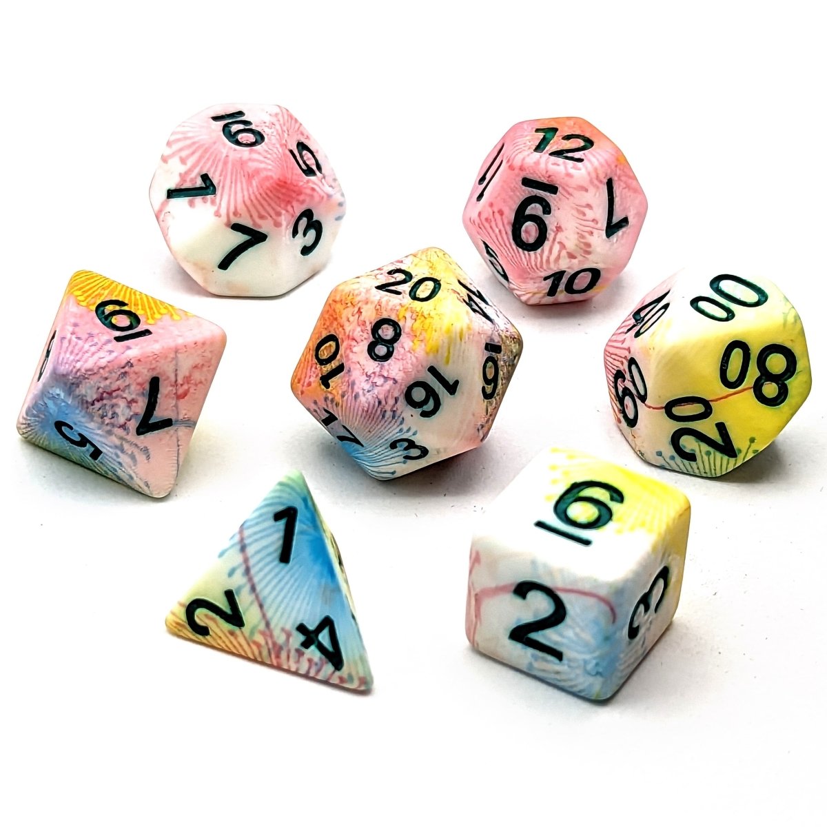 Sunburst | Painted Dice Set - Mint & Mustard