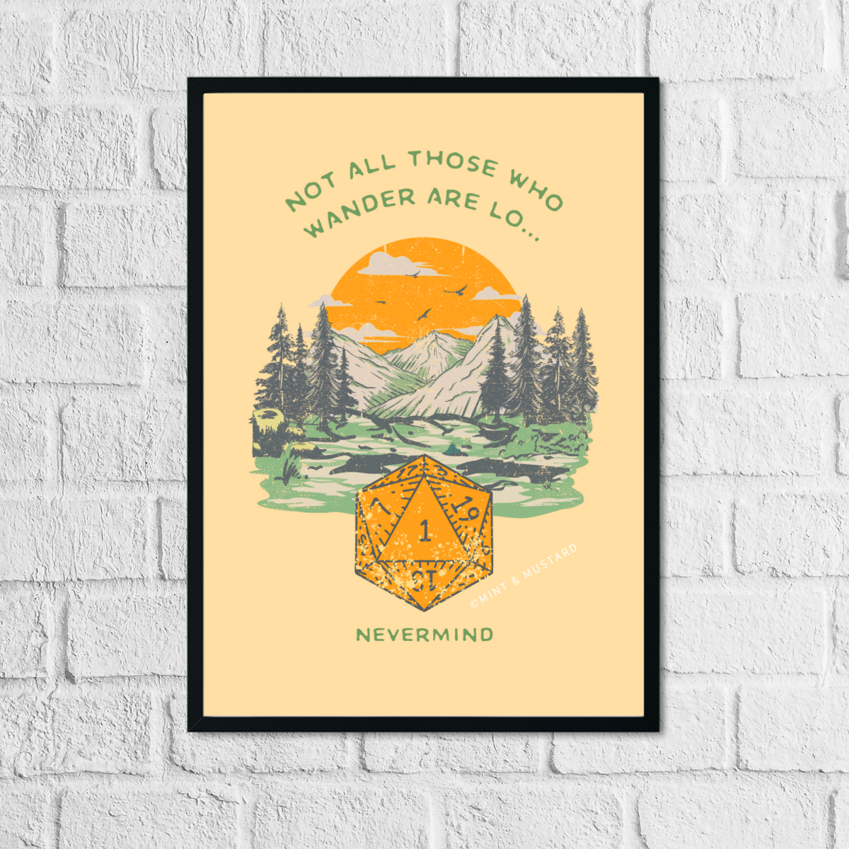 Survival Check Critical Failure | Art Print - Mint & Mustard