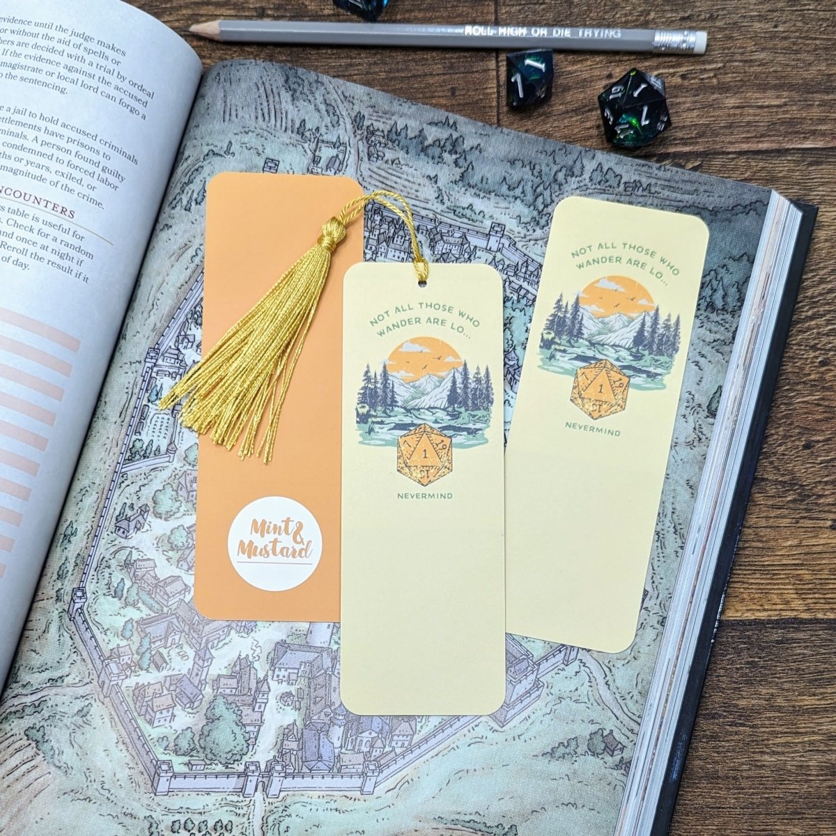 Save The Rocks Bookmark Survival Check Critical Failure | Bookmark - Mint & Mustard
