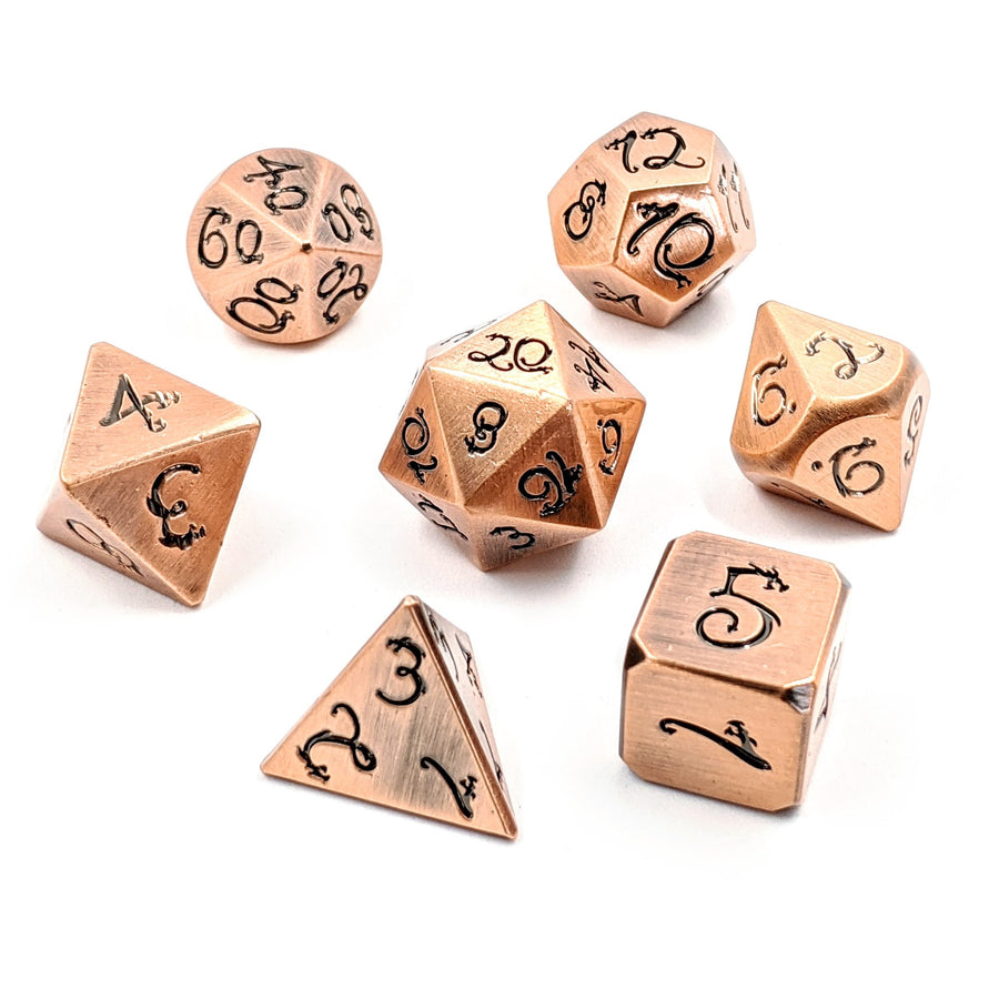 Dragon Forged Metal Dice | Brushed Copper