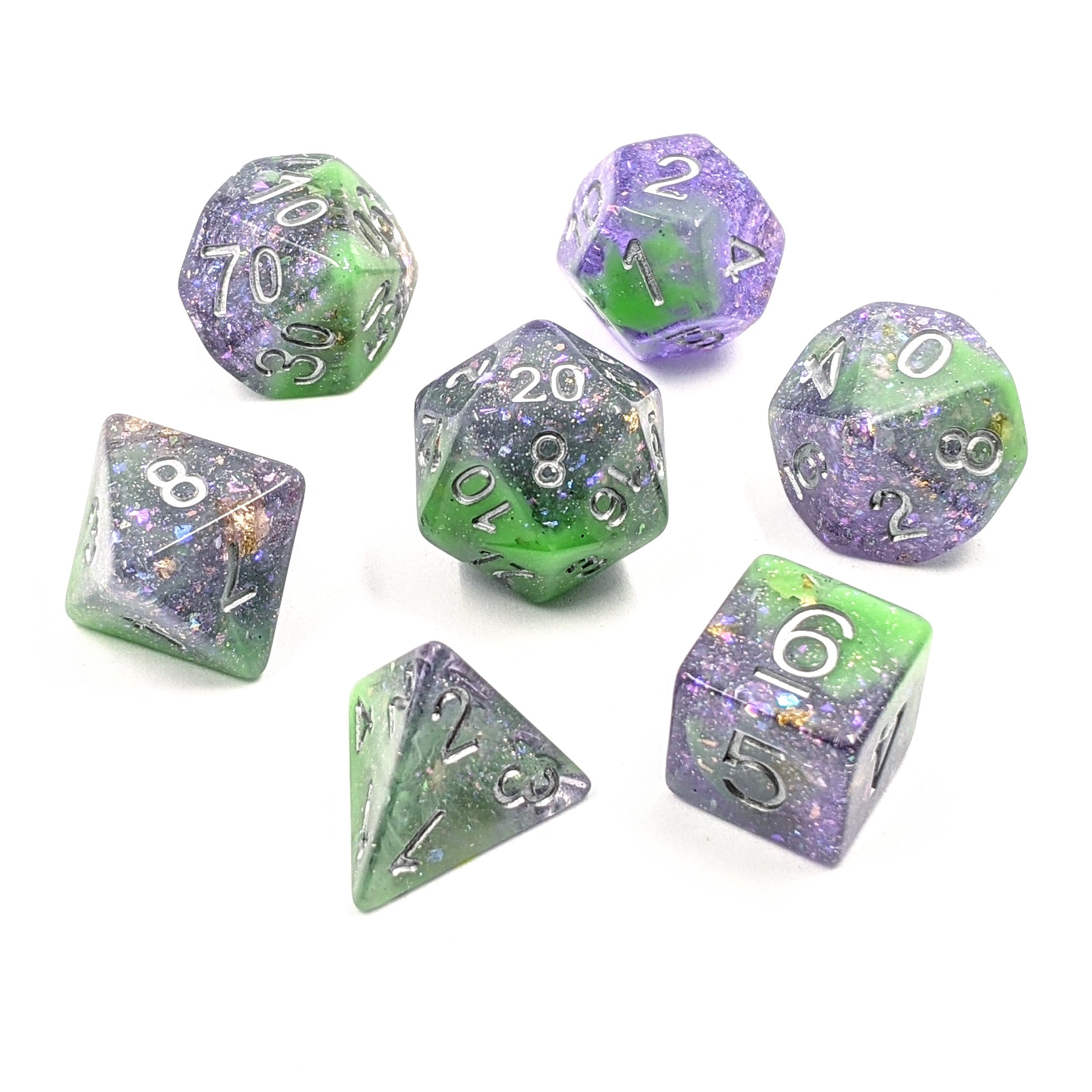 Feywild Meadow | Dice Set – Mint & Mustard