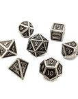 Aged Iron Metal Dice Set - Mint & Mustard