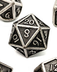 Aged Iron Metal Dice Set - Mint & Mustard