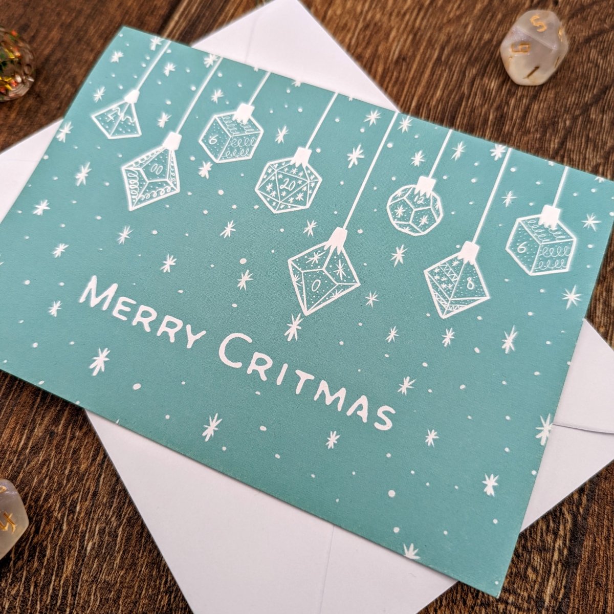 Baubles Christmas Card - Mint &amp; Mustard