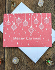 Baubles Christmas Card - Mint & Mustard