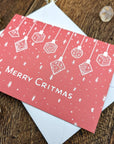 Baubles Christmas Card - Mint & Mustard