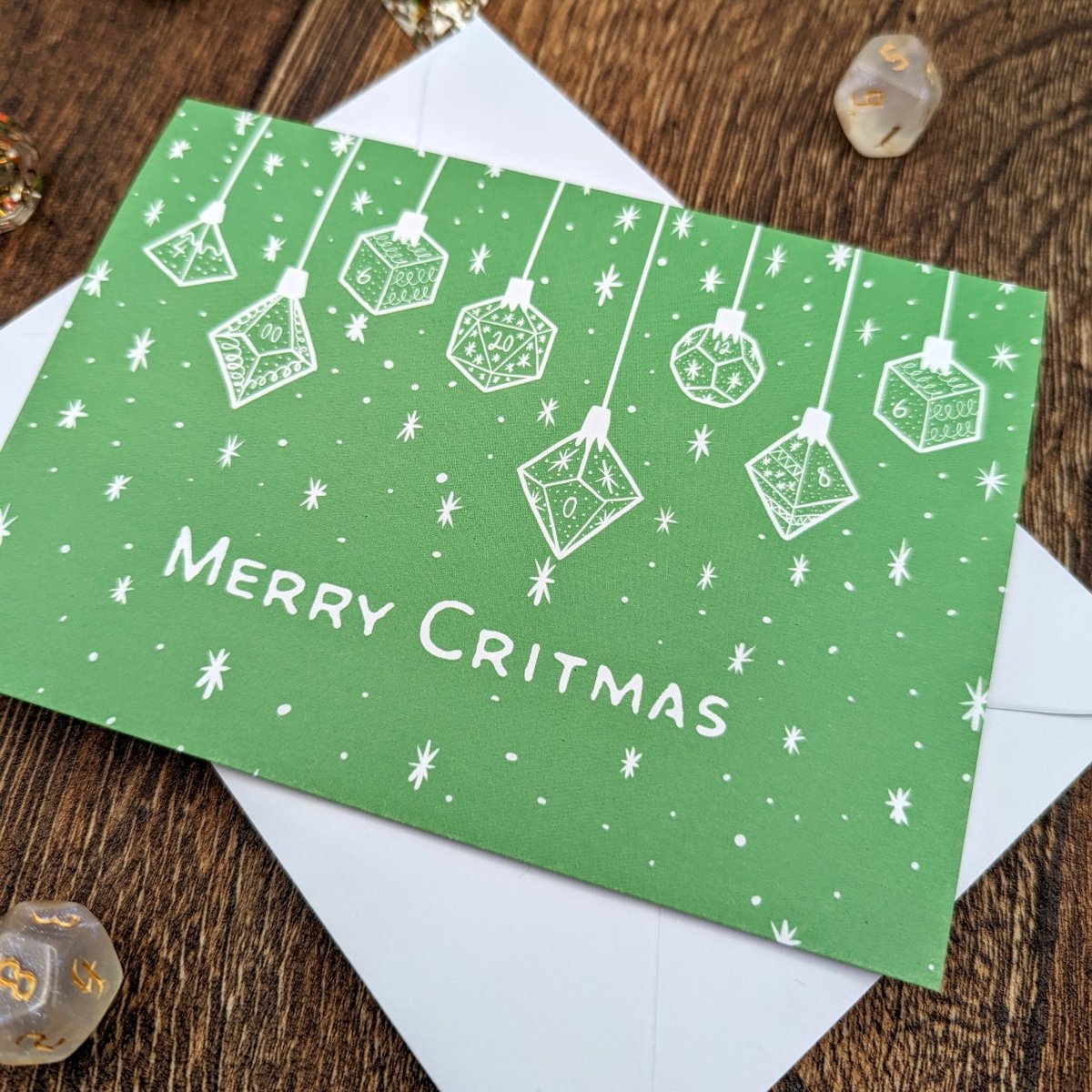 Baubles Christmas Card - Mint &amp; Mustard