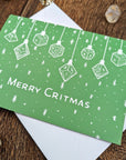 Baubles Christmas Card - Mint & Mustard