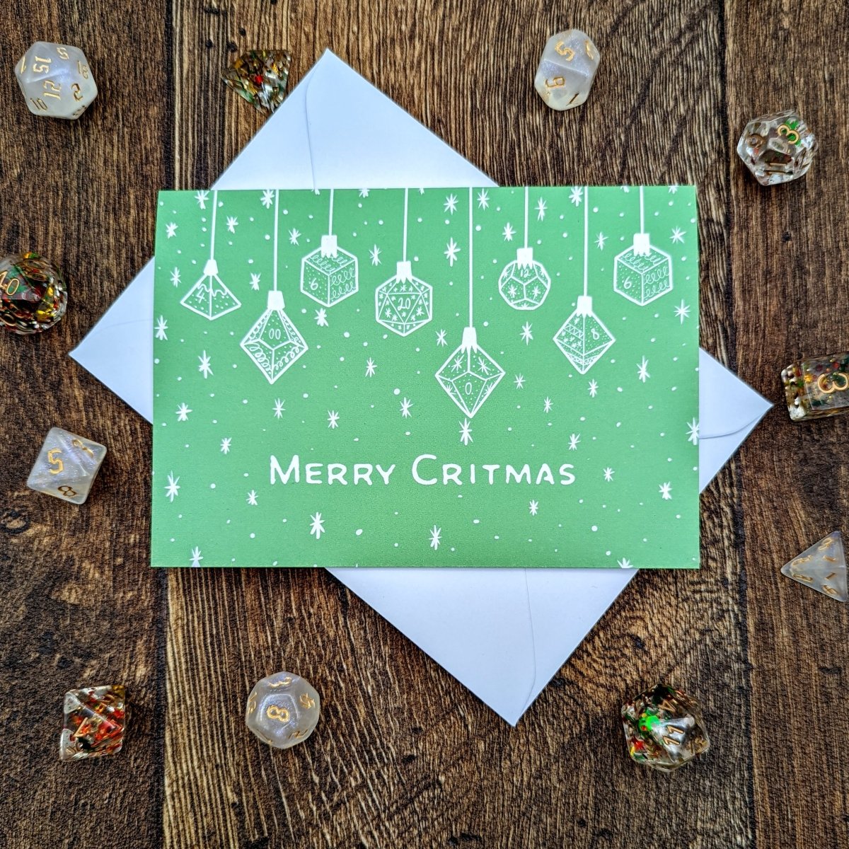 Baubles Christmas Card - Mint &amp; Mustard