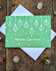 Baubles Christmas Card - Mint & Mustard