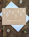 Baubles Christmas Card - Mint & Mustard