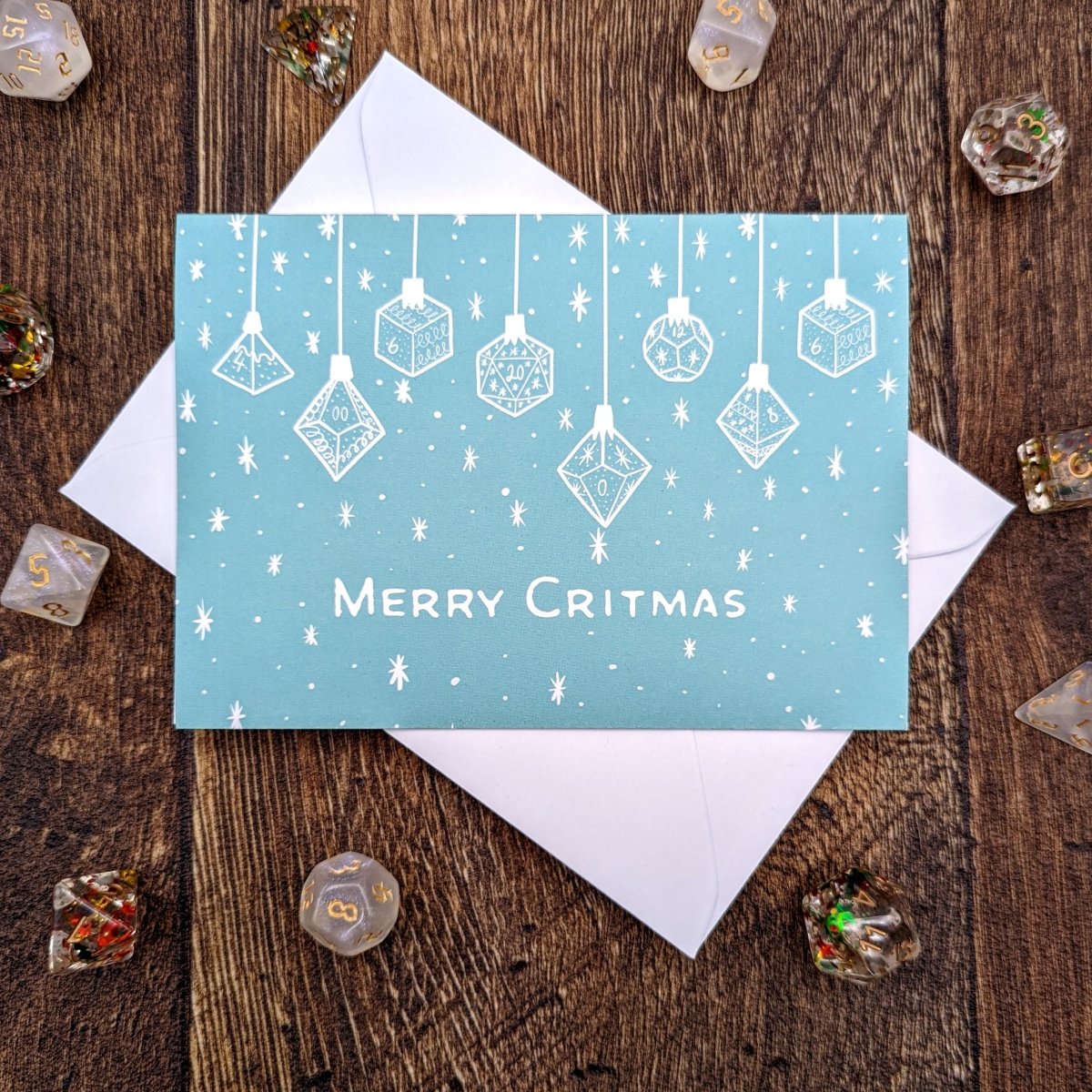 Baubles Christmas Card - Mint &amp; Mustard