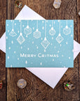 Baubles Christmas Card - Mint & Mustard