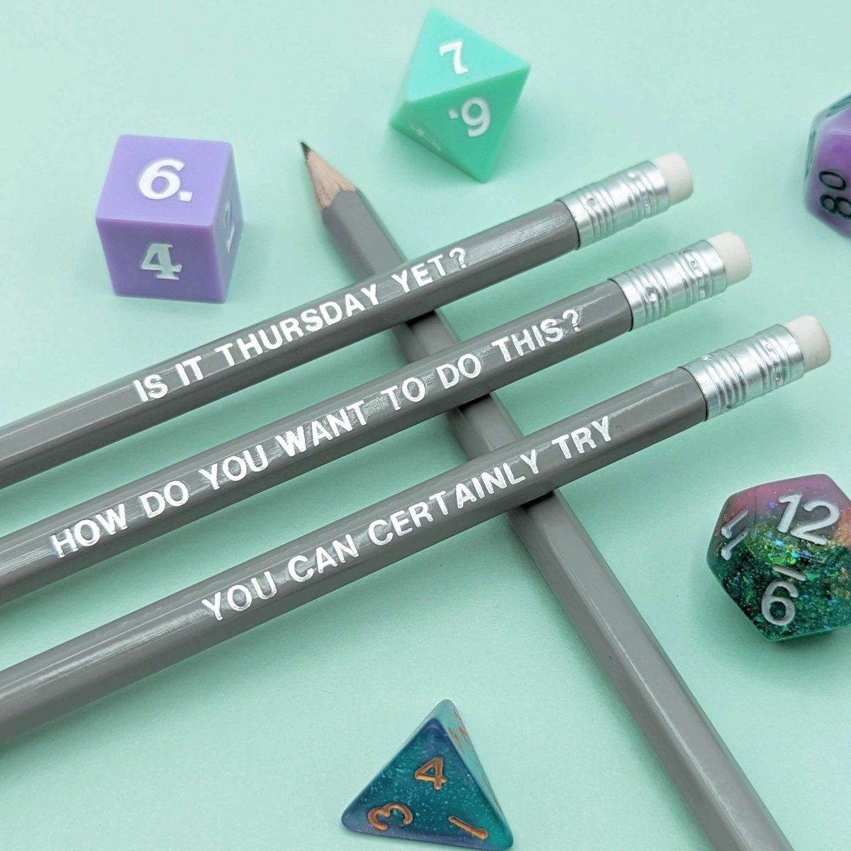 Critical Role Pencil Set | Grey - Mint & Mustard