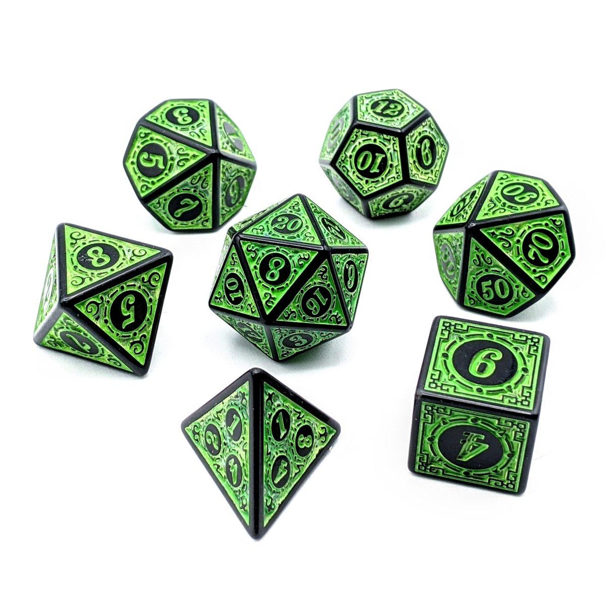 Dark Sigil Green | Dice Set - Mint & Mustard