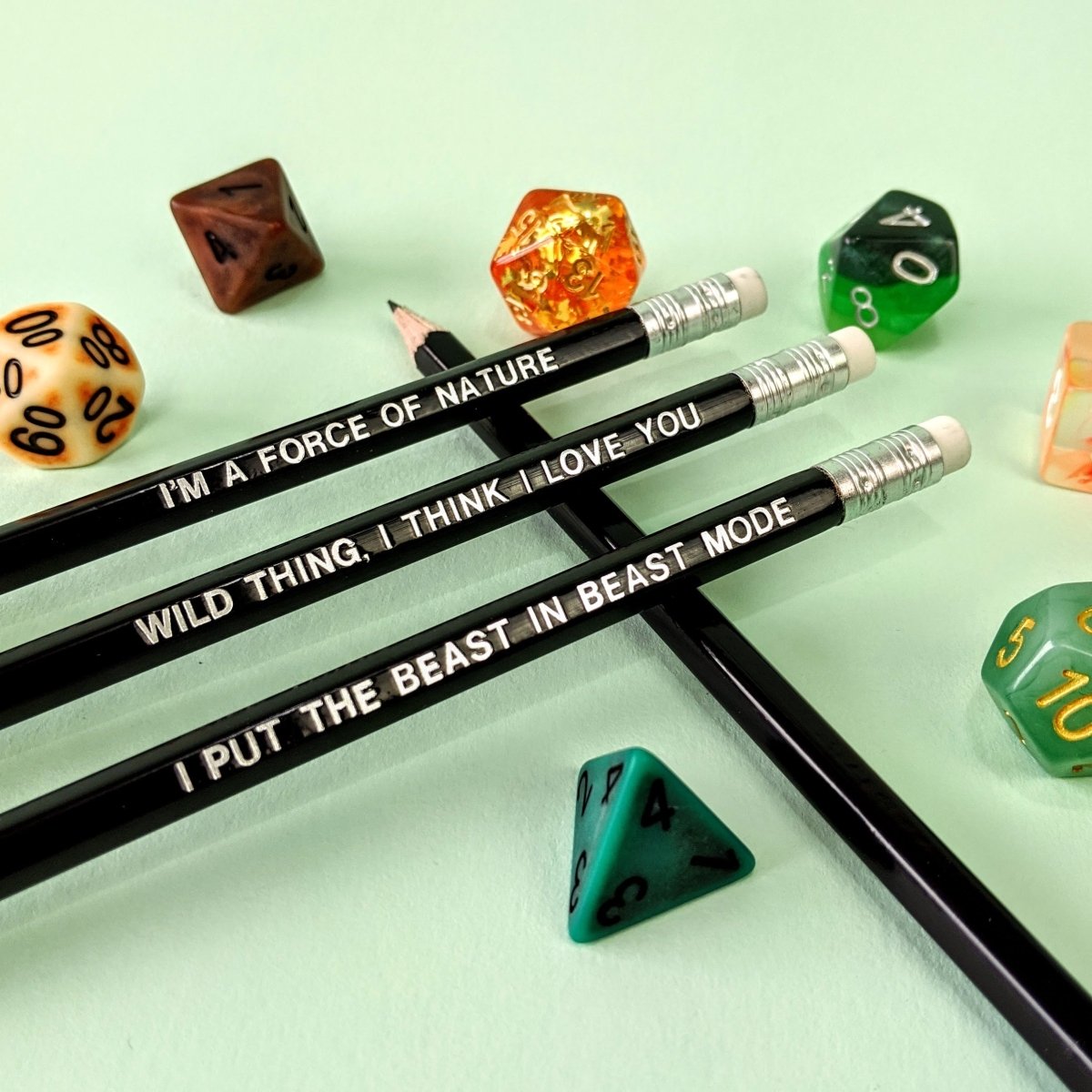 D&D Class Pencil Set | Druid - Mint & Mustard