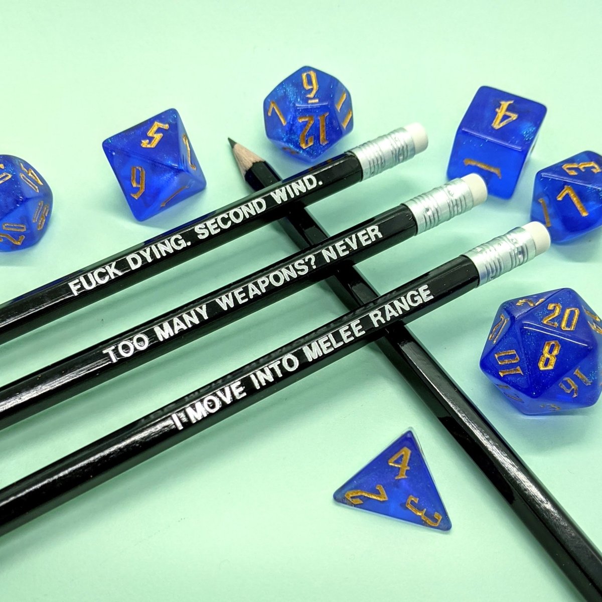 D&D Class Pencil Set | Fighter - Mint & Mustard