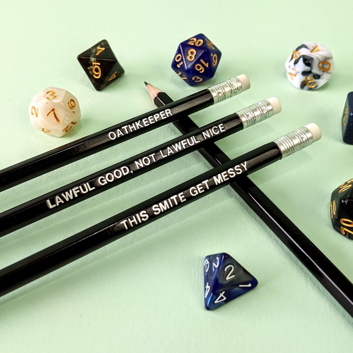 D&D Class Pencil Set | Paladin - Mint & Mustard