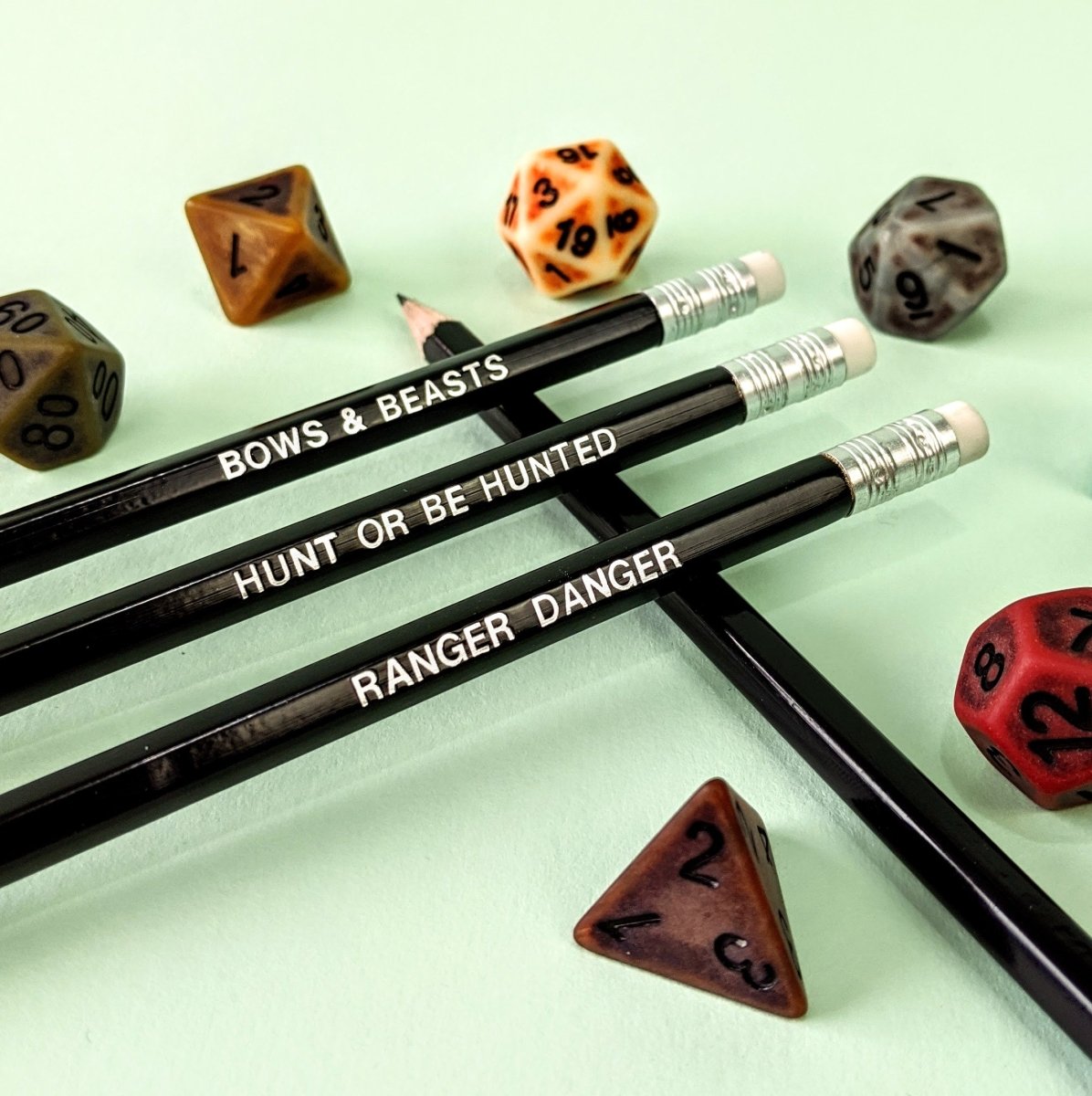 D&D Class Pencil Set | Ranger - Mint & Mustard