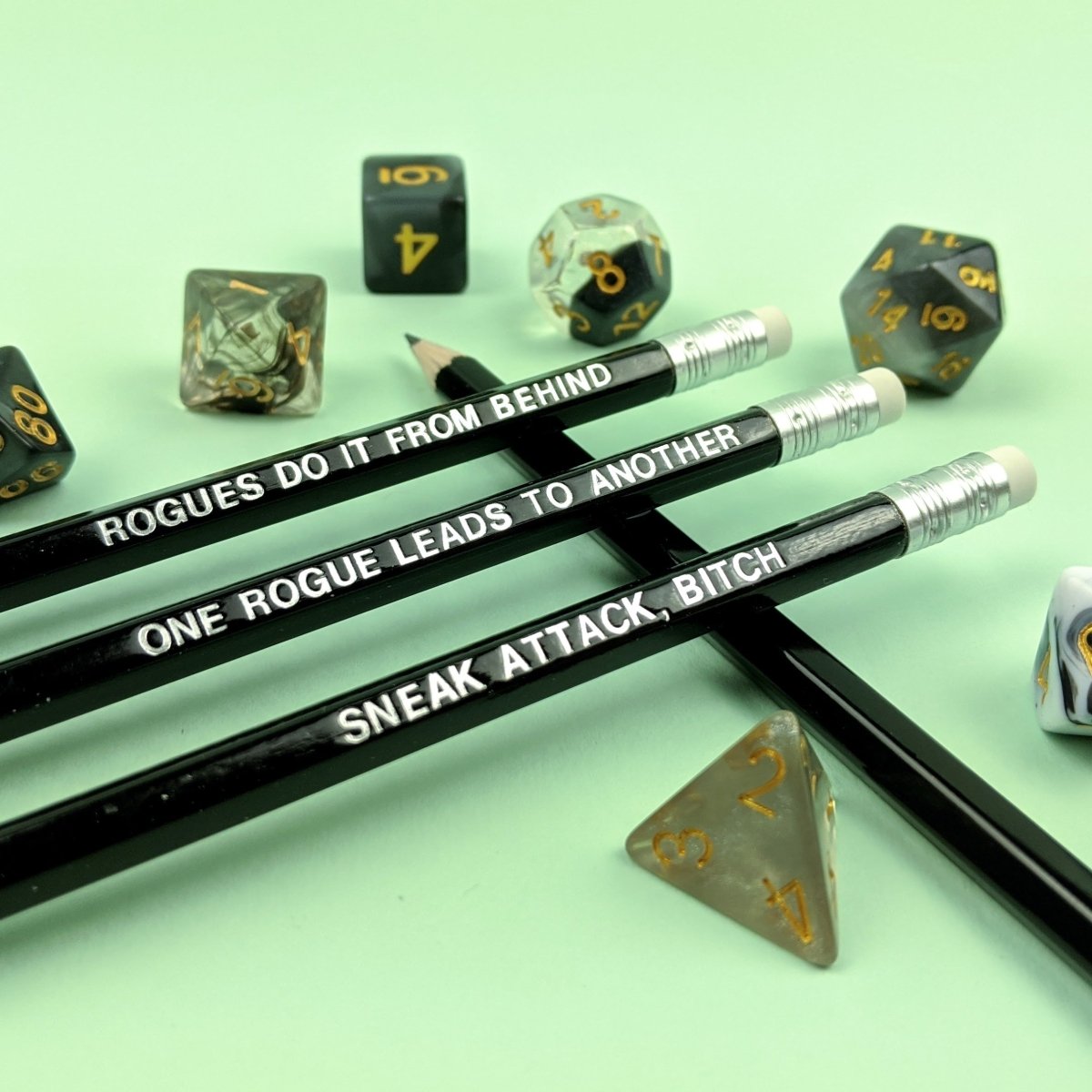 D&amp;D Class Pencil Set | Rogue - Mint &amp; Mustard