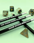 D&D Class Pencil Set | Rogue - Mint & Mustard