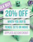 D&D Class Pencil Set | Rogue - Mint & Mustard