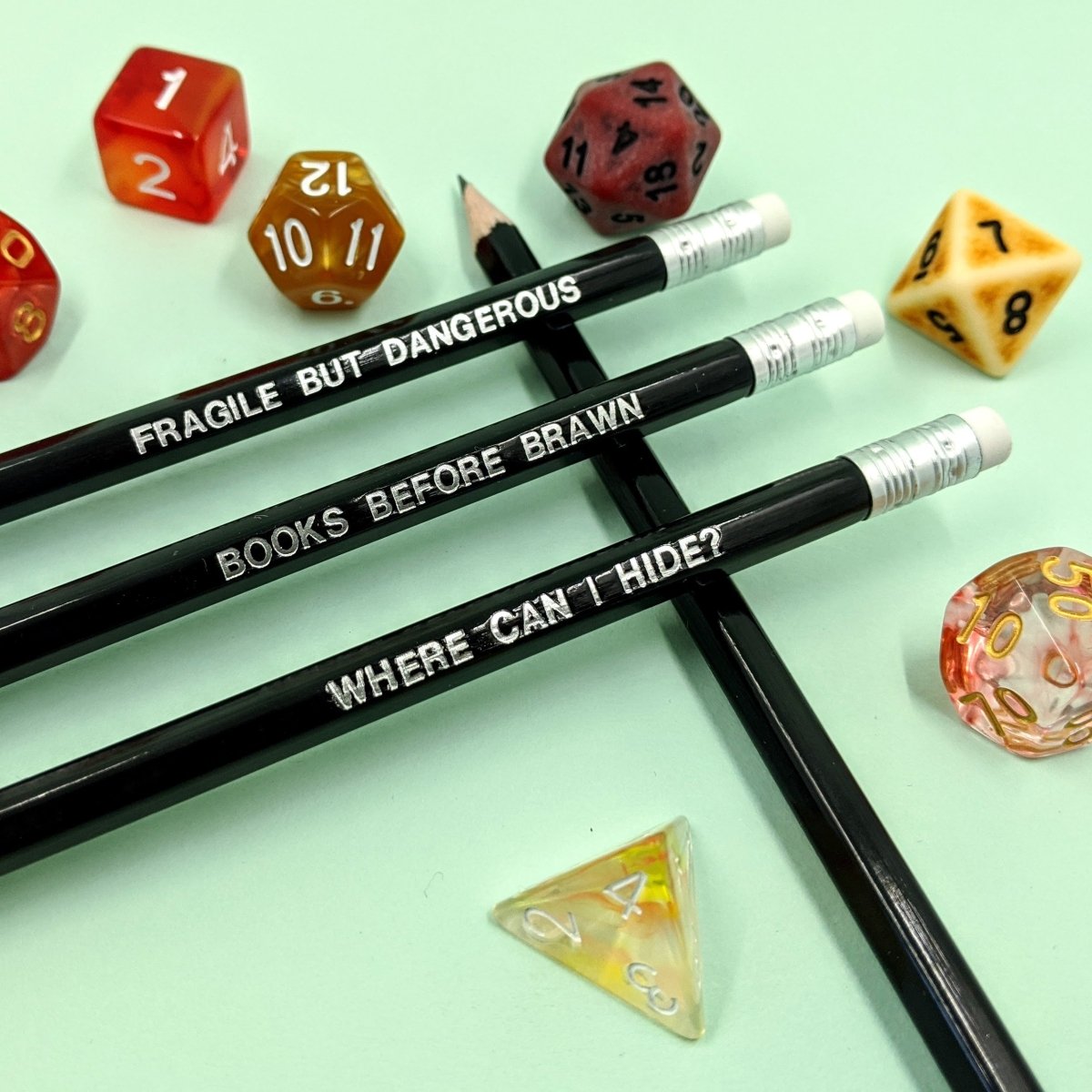 D&D Class Pencil Set | Wizard - Mint & Mustard
