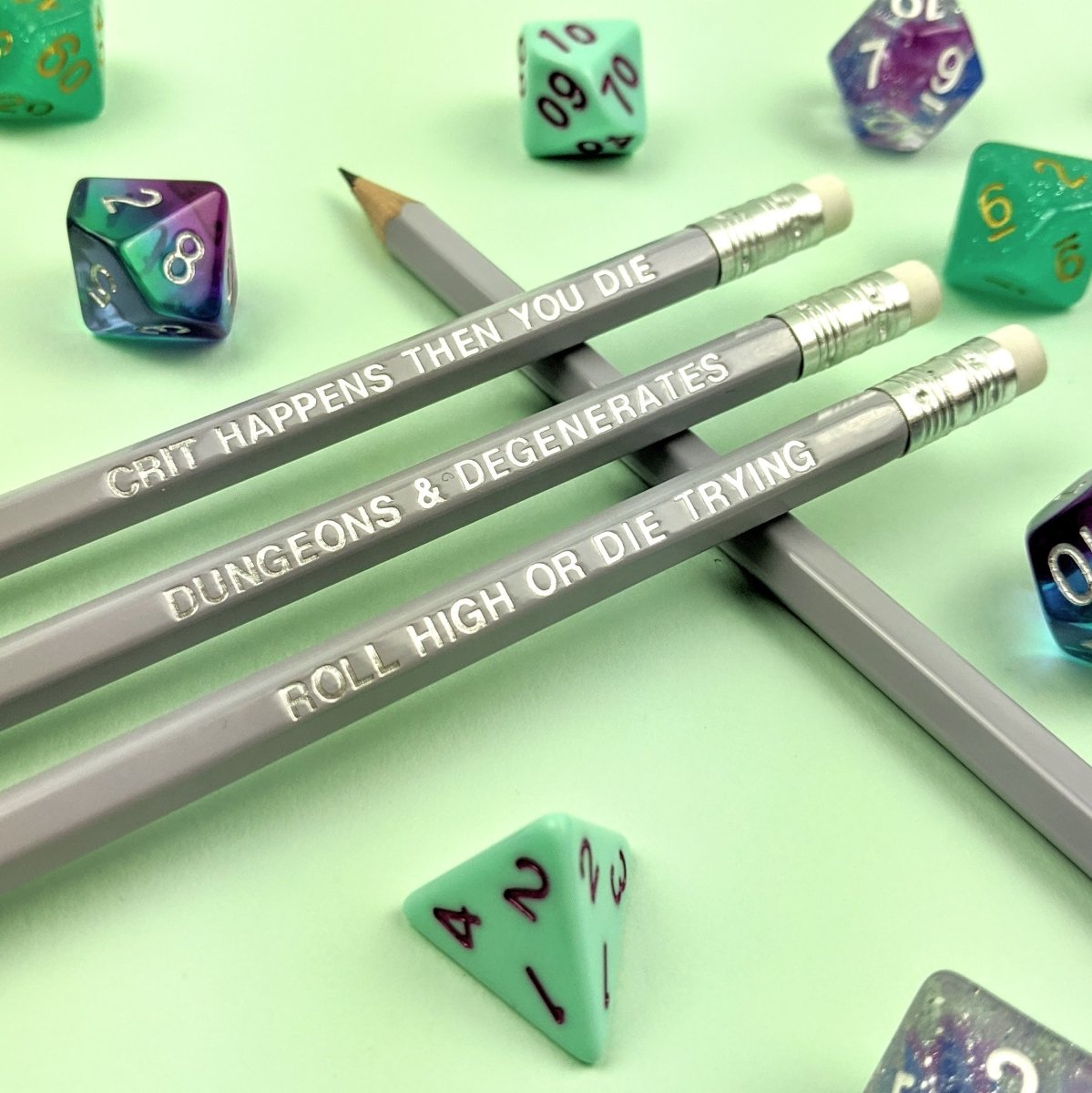 D&amp;D Pencil Set | Grey - Mint &amp; Mustard