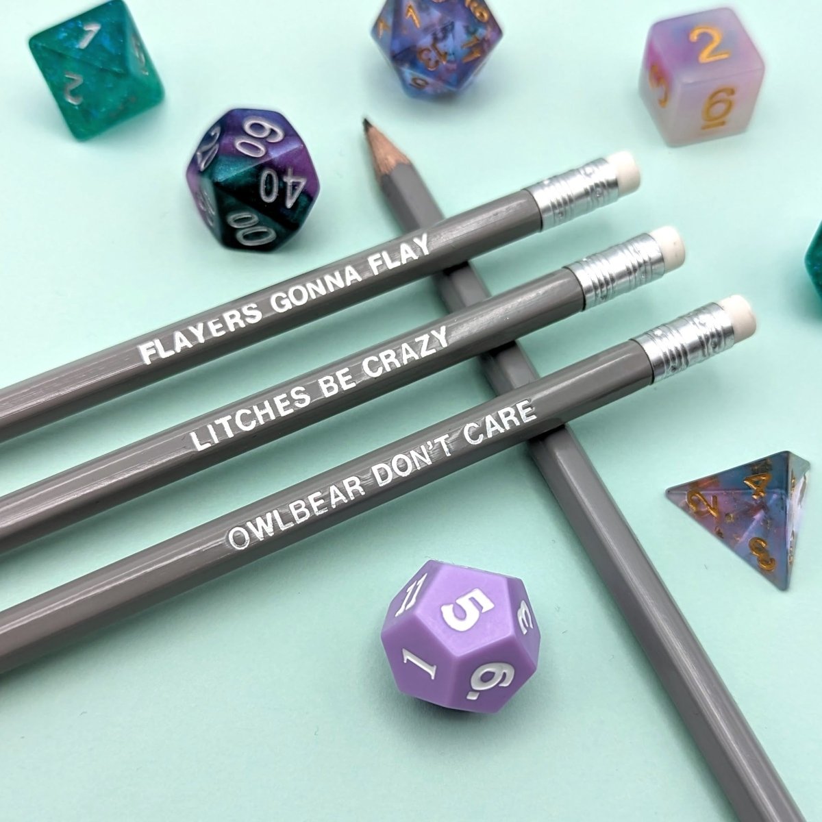 D&D Pencil Set | Monsters - Mint & Mustard