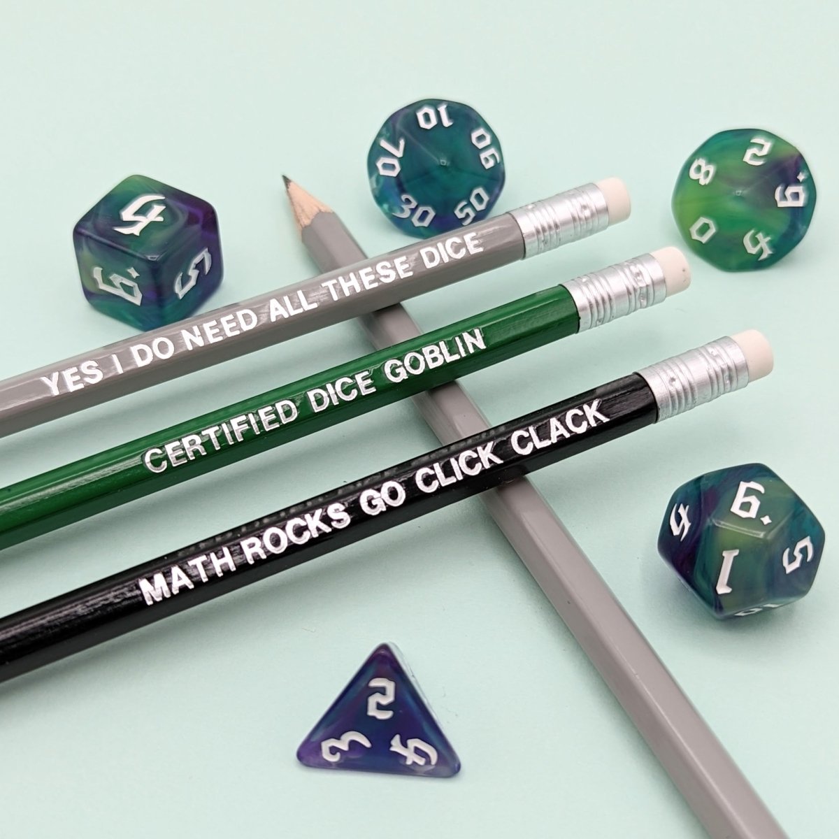 Dice Goblin Pencil Set | Goblin - Mint & Mustard