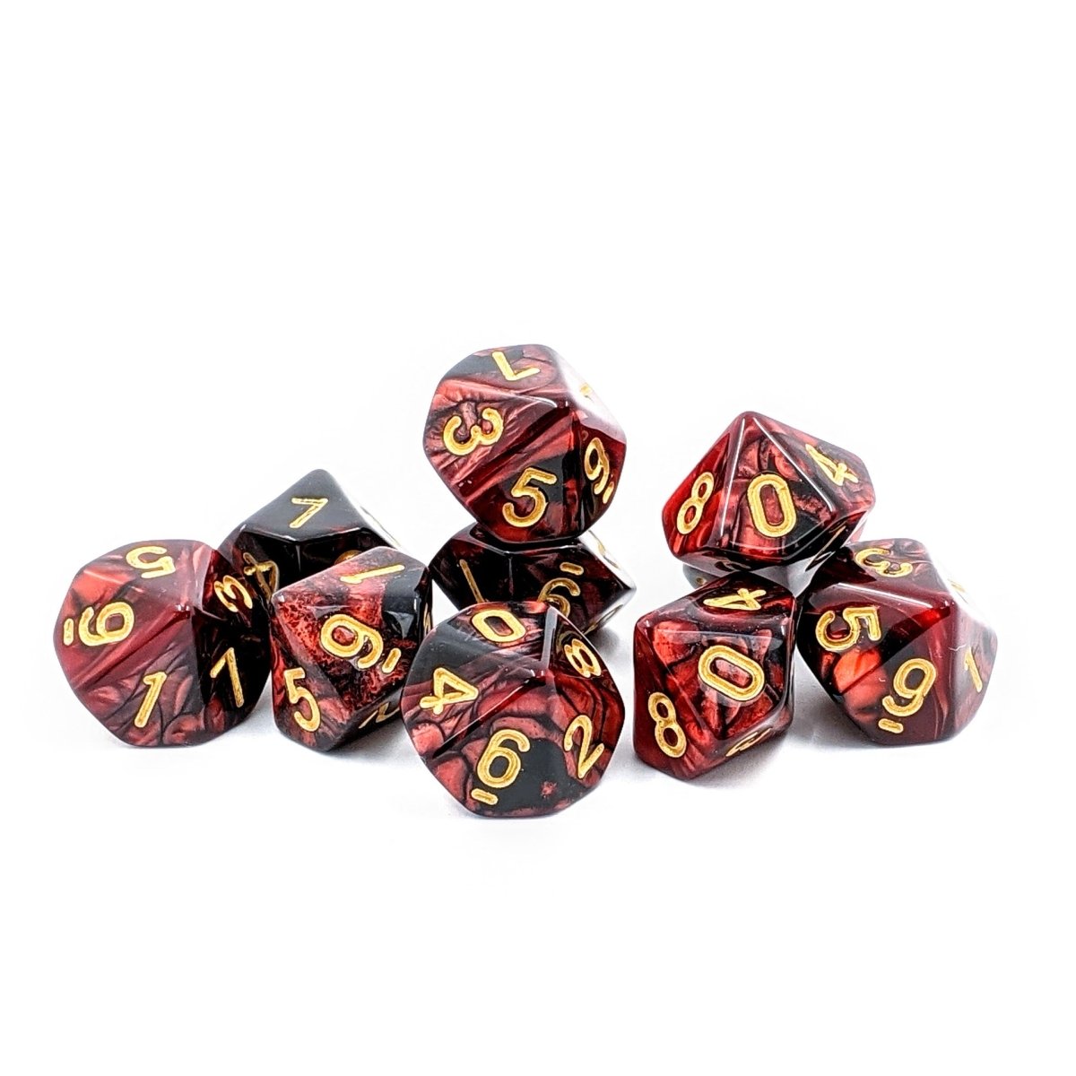 Draconis | D10 Dice Set - Mint & Mustard