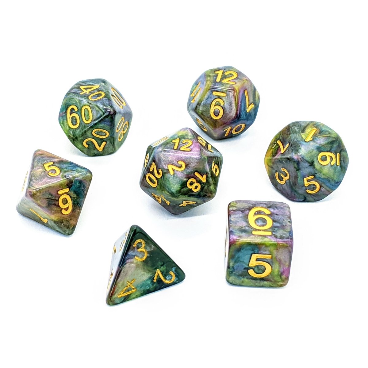 Druid Stone | Dice Set - Mint &amp; Mustard
