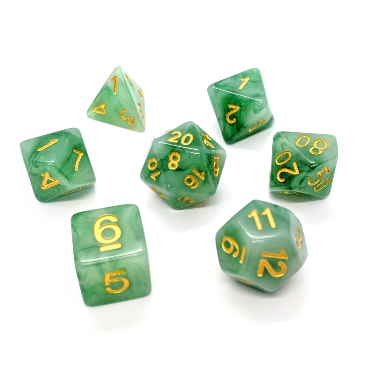 Green Jade | Dice Set - Mint & Mustard