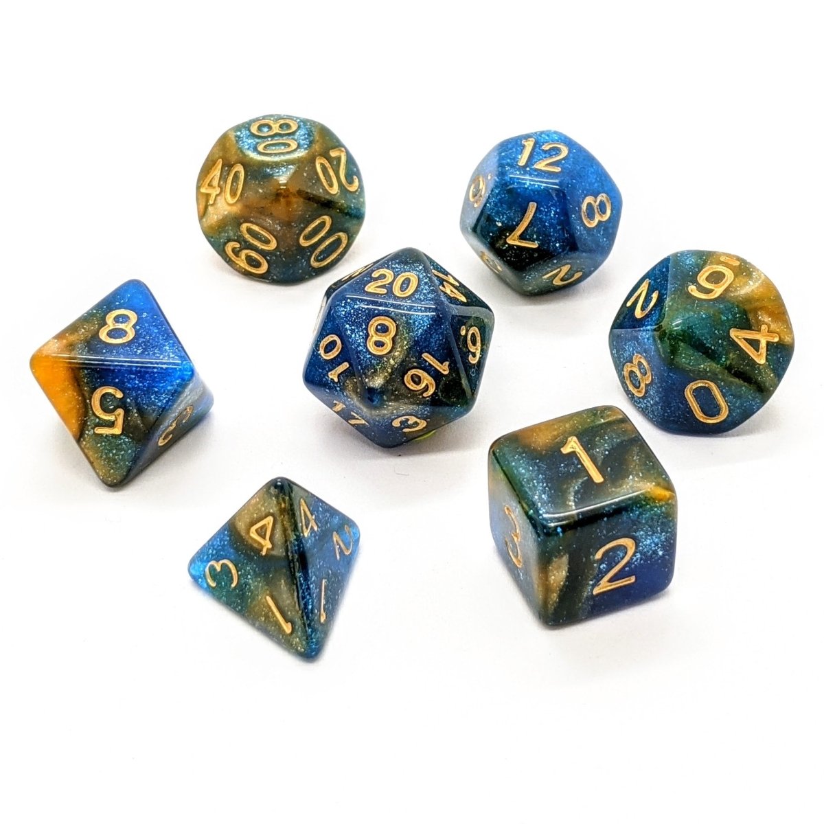 High Tide | Dice Set - Mint & Mustard