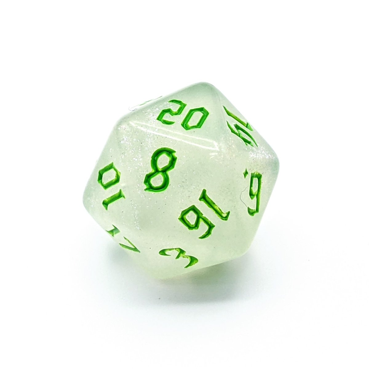 Ice Crystal Green | Dice Set - Mint & Mustard