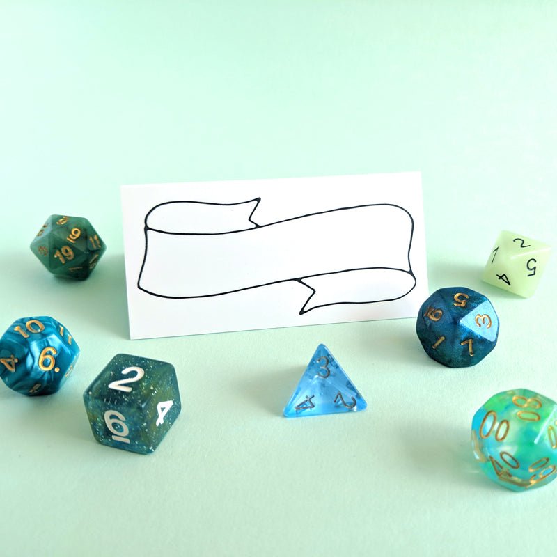 Initiative Tent Cards | Hand Drawn - Mint & Mustard