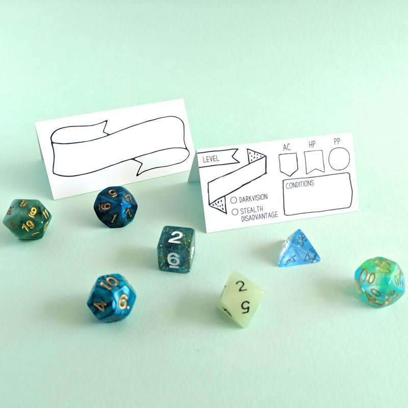 Initiative Tent Cards | Hand Drawn - Mint & Mustard