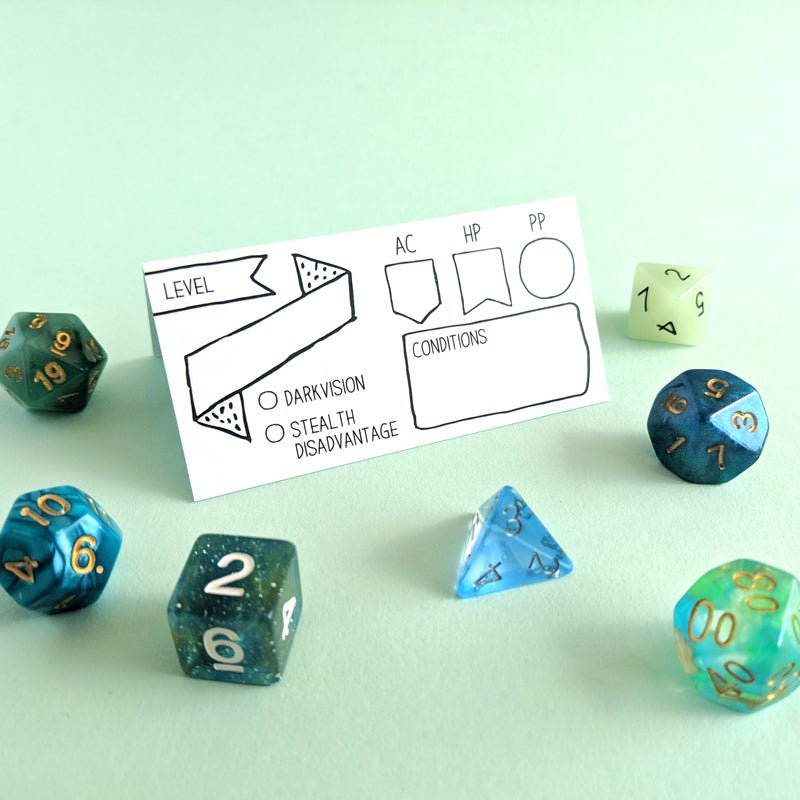 Initiative Tent Cards | Hand Drawn - Mint & Mustard