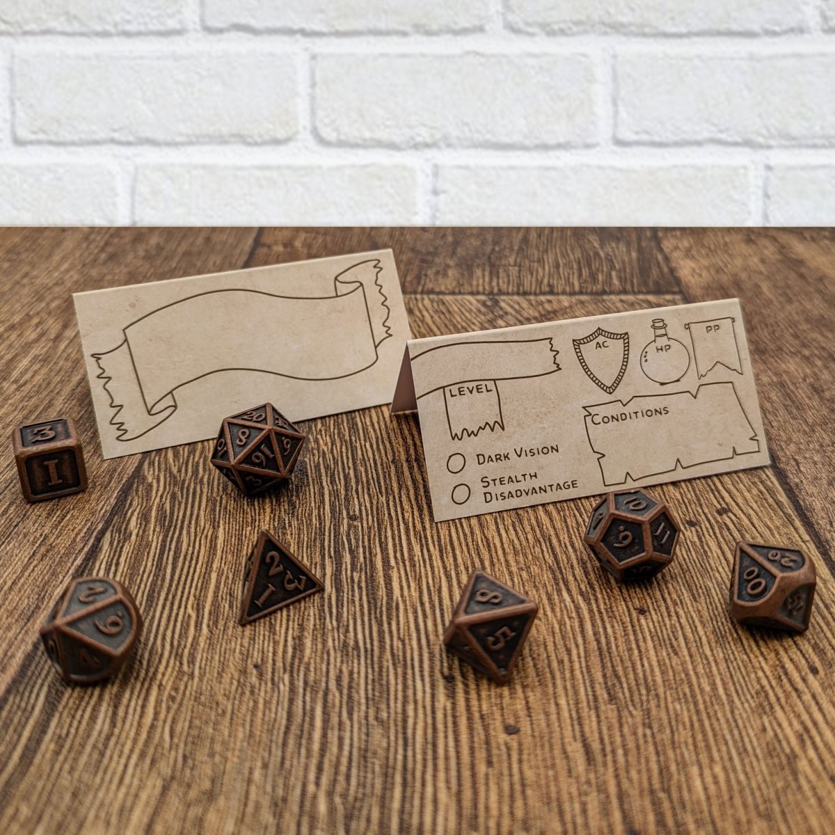 Initiative Tent Cards | Parchment - Mint & Mustard