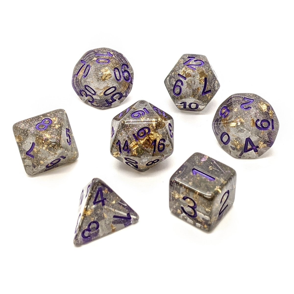 Midas Touch in Grey | Dice Set - Mint & Mustard