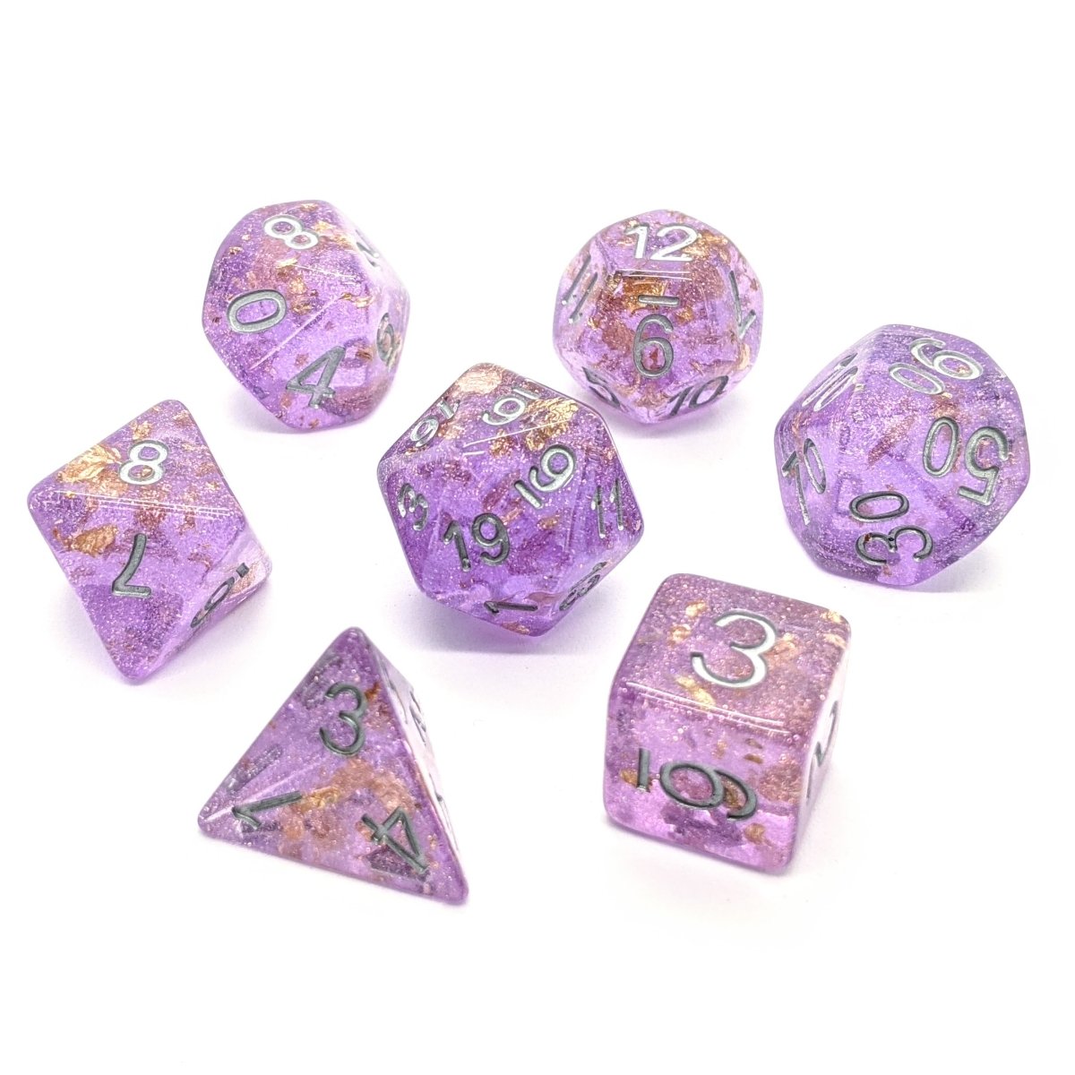 Midas Touch in Purple | Dice Set - Mint & Mustard
