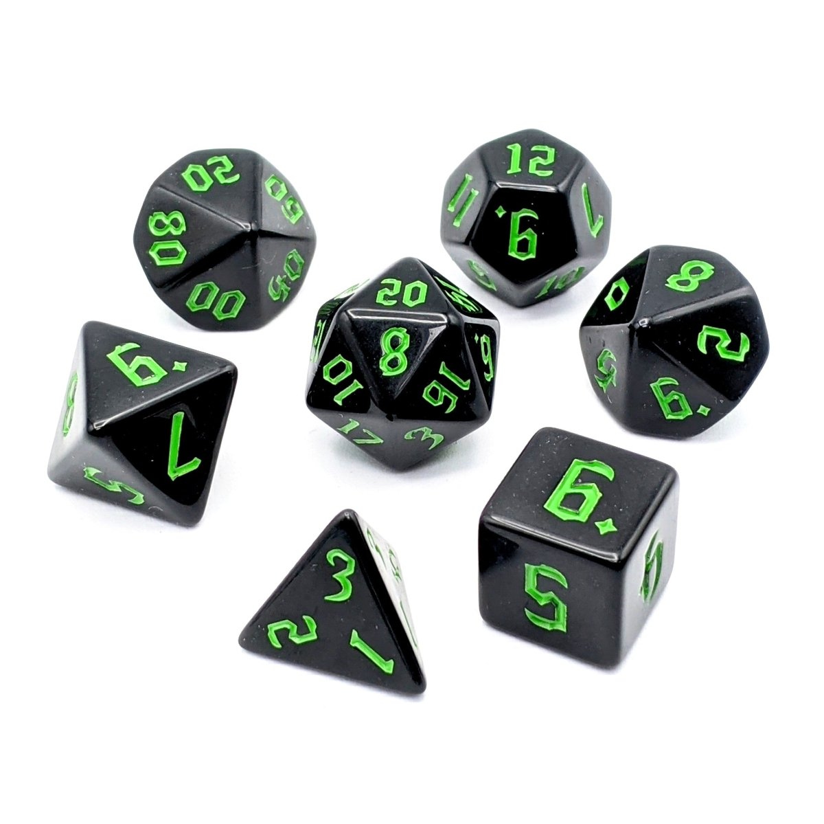 Onyx Green | Dice Set - Mint & Mustard