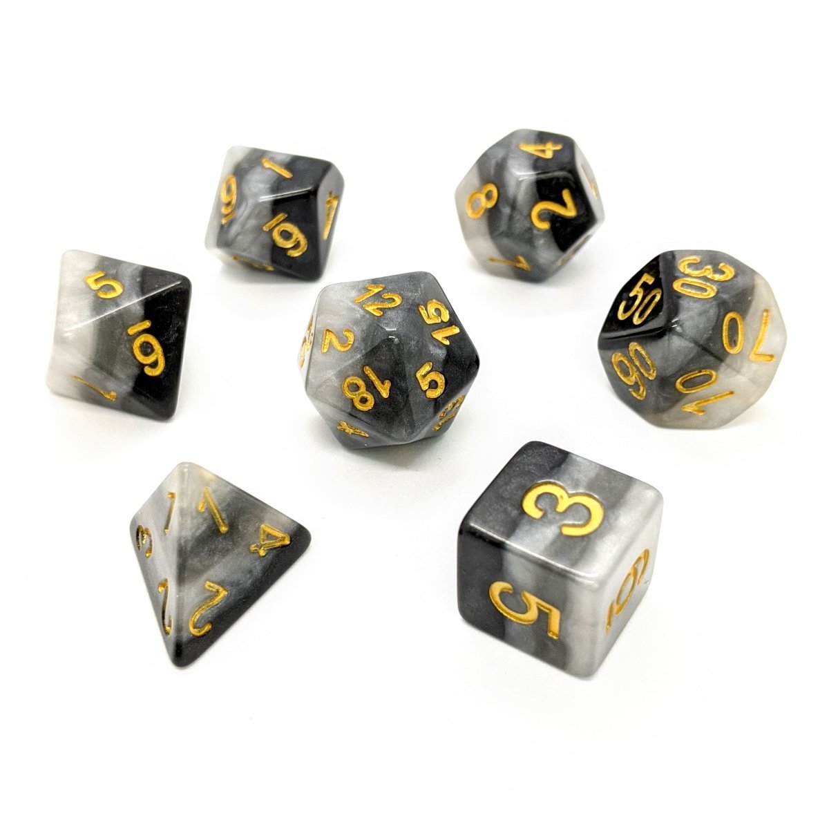 Onyx Layers | Dice Set - Mint & Mustard