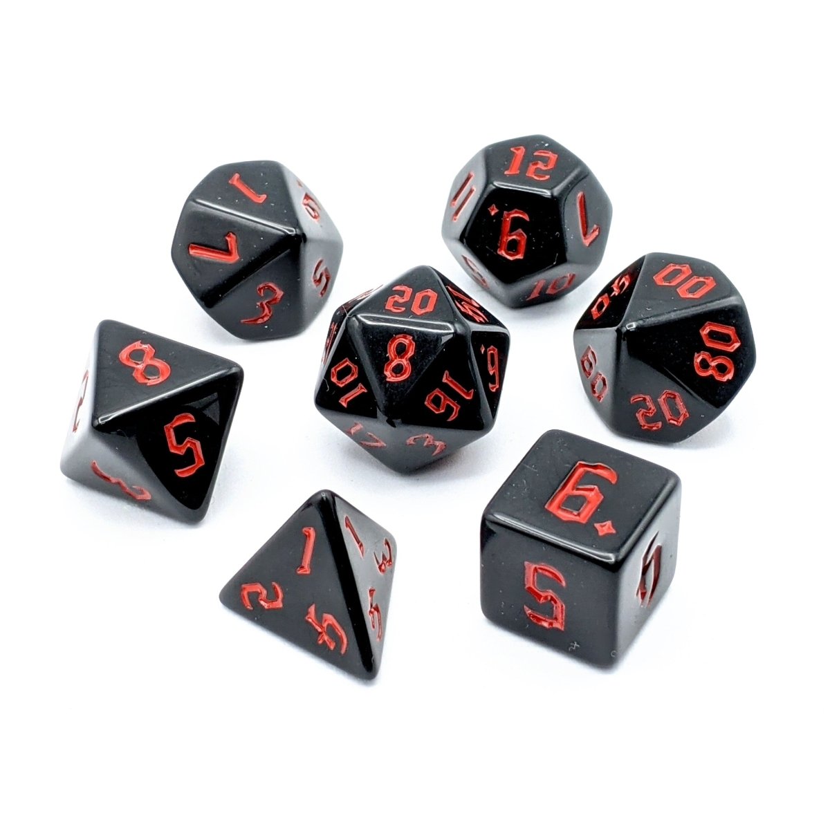Onyx Red | Dice Set - Mint &amp; Mustard