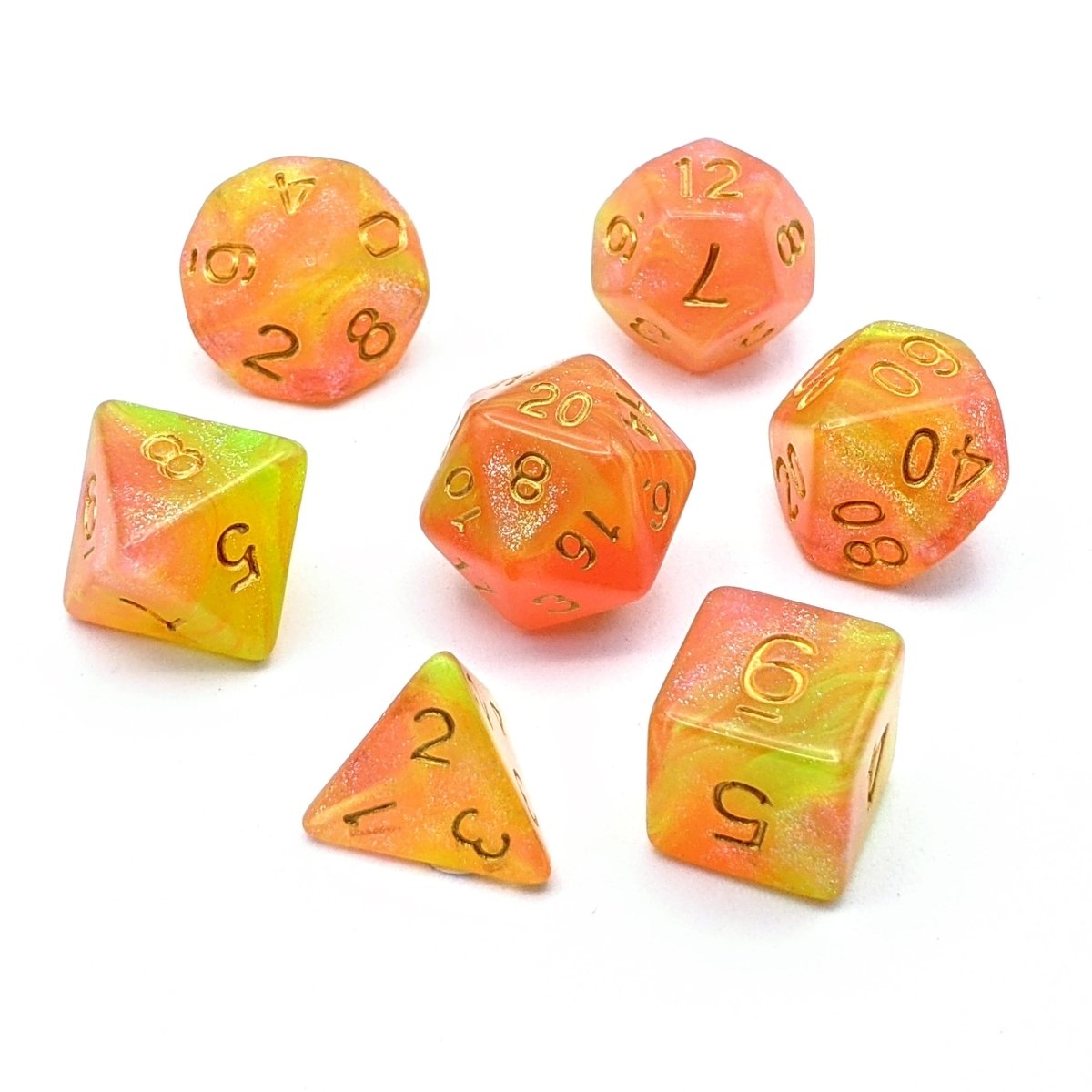 Solar Flare | Dice Set - Mint & Mustard