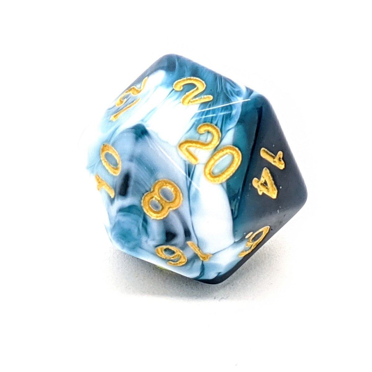 Teal Marble | Dice Set - Mint & Mustard