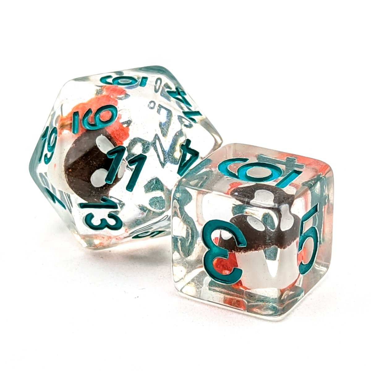 Toadstool Autumn | Dice Set - Mint & Mustard