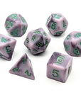 Velvet Marble Mauve | Matte Dice Set - Mint & Mustard